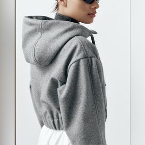Zara felt texture crop hoodie, size small